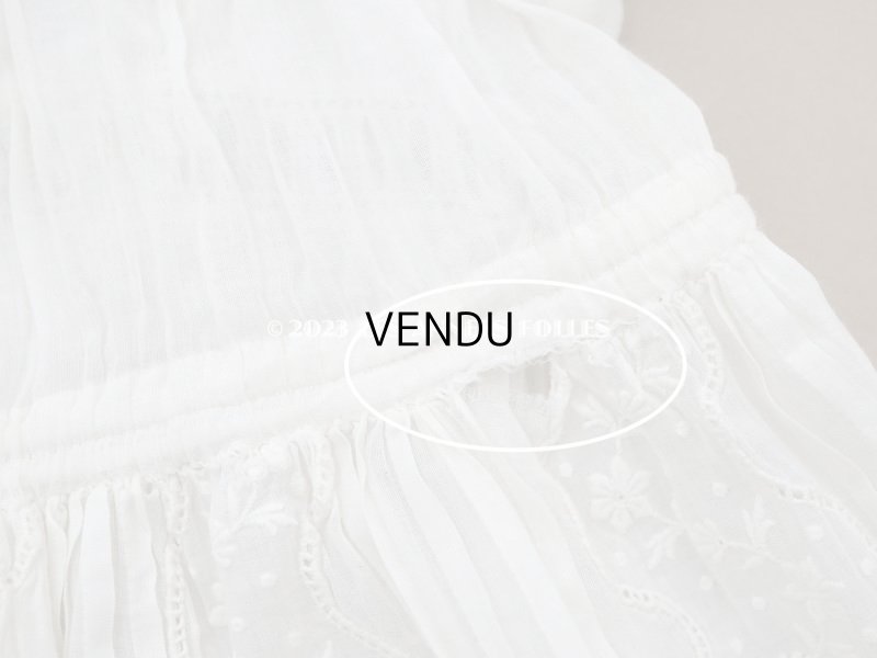 画像18: アンティーク 洗礼式のベビードレス 小花模様の手刺繍&手縫い