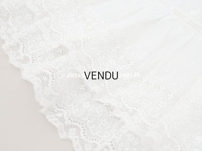 画像12: アンティーク 洗礼式のベビードレス 小花模様の手刺繍&手縫い