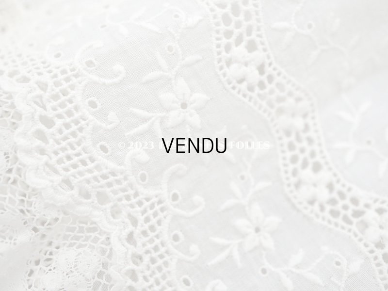 画像14: アンティーク 洗礼式のベビードレス 小花模様の手刺繍&手縫い