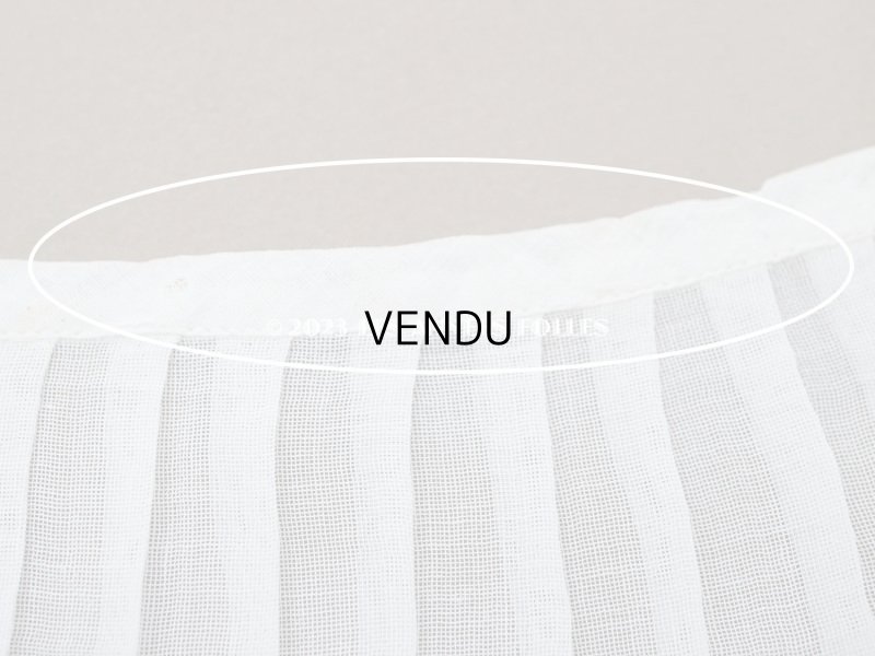 画像3: アンティーク プリーツリボン コットンオーガンジー オフホワイト 34cm 6.7cm幅  