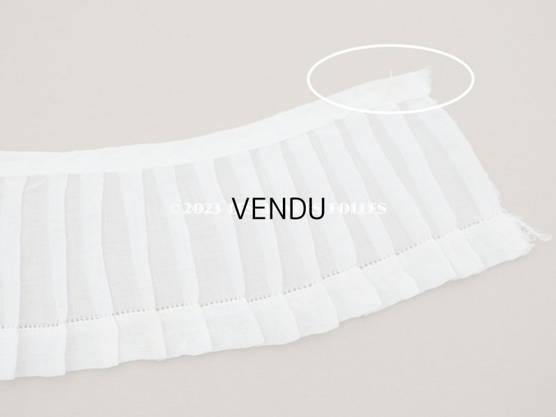 画像8: アンティーク プリーツリボン コットンオーガンジー オフホワイト 34cm 6.7cm幅  