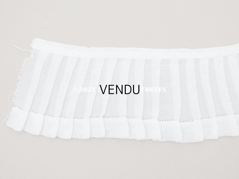 画像6: アンティーク プリーツリボン コットンオーガンジー オフホワイト 34cm 6.7cm幅  
