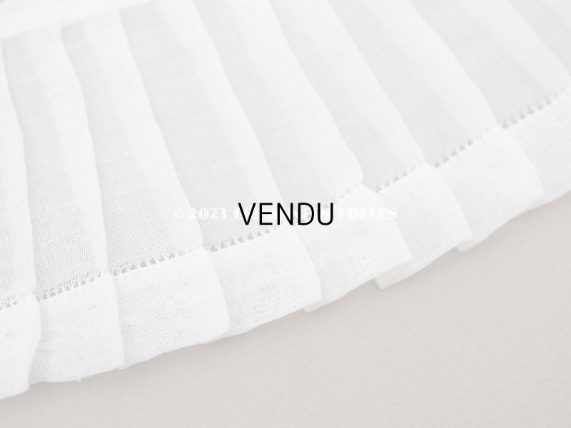 画像4: アンティーク プリーツリボン コットンオーガンジー オフホワイト 34cm 6.7cm幅  