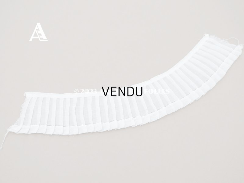 画像2: アンティーク プリーツリボン コットンオーガンジー オフホワイト 34cm 6.7cm幅  