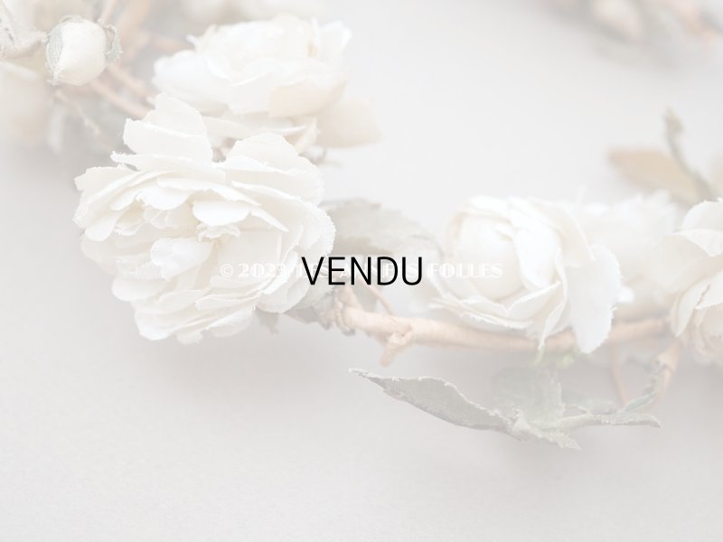 画像10: アンティーク 白薔薇の大きな花冠 オフホワイト 布花のティアラ