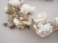 画像7: アンティーク 白薔薇の大きな花冠 オフホワイト 布花のティアラ