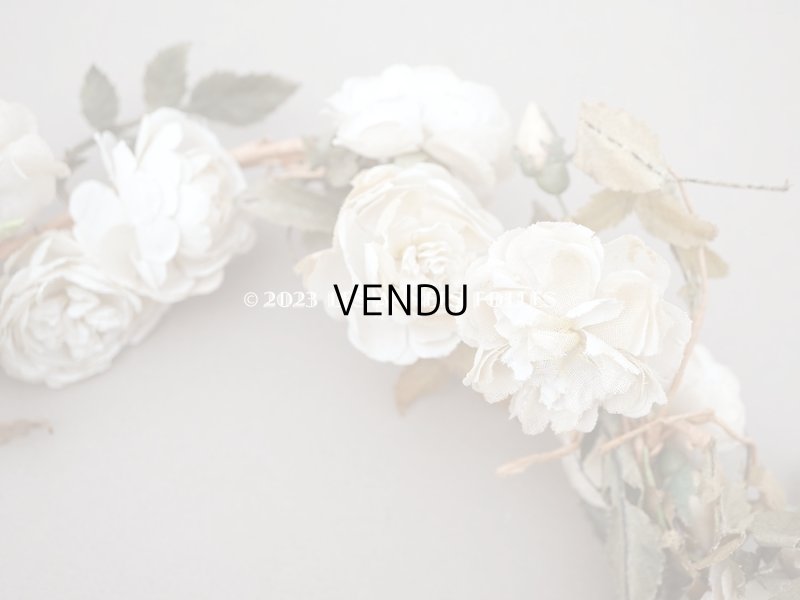 画像8: アンティーク 白薔薇の大きな花冠 オフホワイト 布花のティアラ