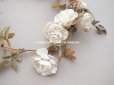 画像4: アンティーク 白薔薇の大きな花冠 オフホワイト 布花のティアラ