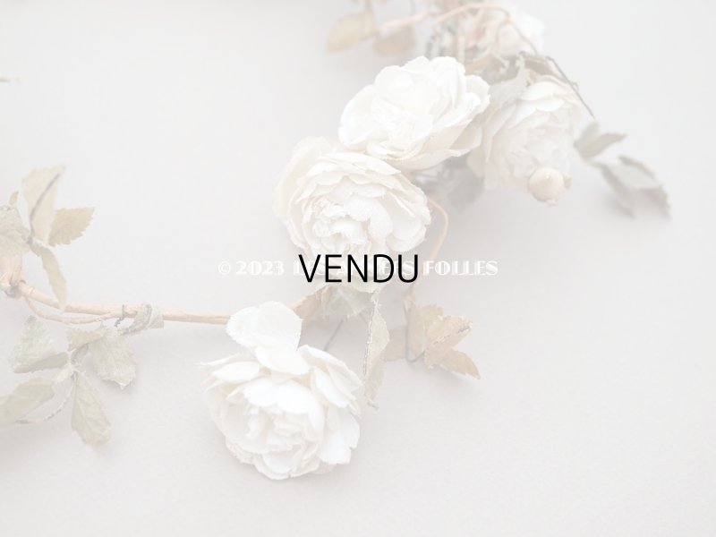 画像4: アンティーク 白薔薇の大きな花冠 オフホワイト 布花のティアラ