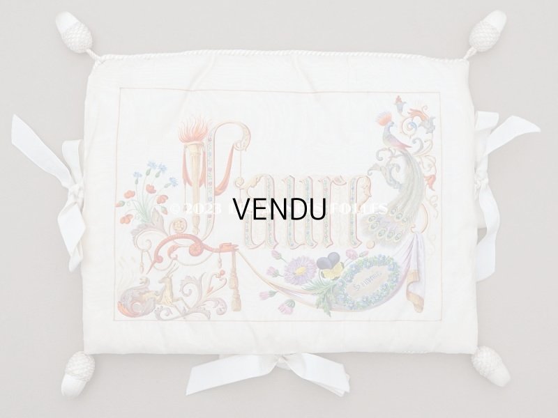 画像8: 19世紀 新品同様 アンティーク 箱入り　シルク製 ハンキーケース ハンドペイント ハンカチ用ポシェット 