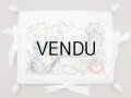 19世紀 新品同様 アンティーク 箱入り　シルク製 ハンキーケース ハンドペイント ハンカチ用ポシェット 