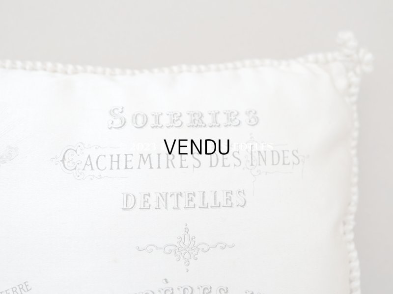 画像4: 19世紀末 アンティーク  シルク製クッション LYONのシルク専門店 SOIERIES CACHEMIRES DES INDES DENTELLES - MARIX FRERES JEUNES -