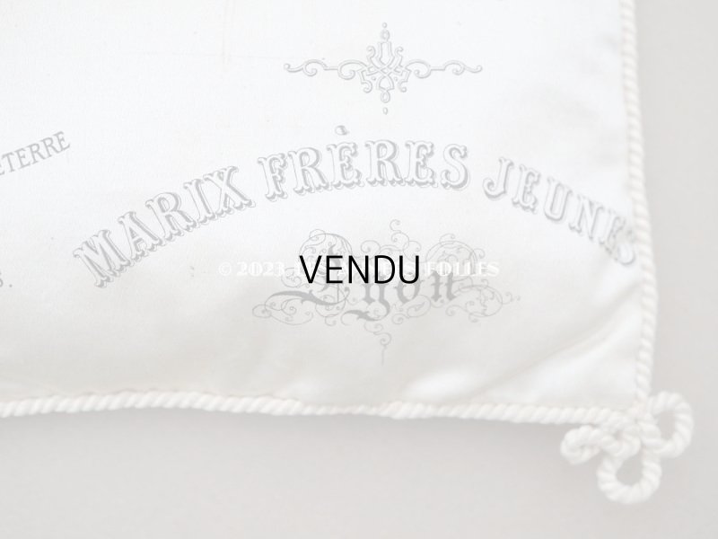 画像5: 19世紀末 アンティーク  シルク製クッション LYONのシルク専門店 SOIERIES CACHEMIRES DES INDES DENTELLES - MARIX FRERES JEUNES -