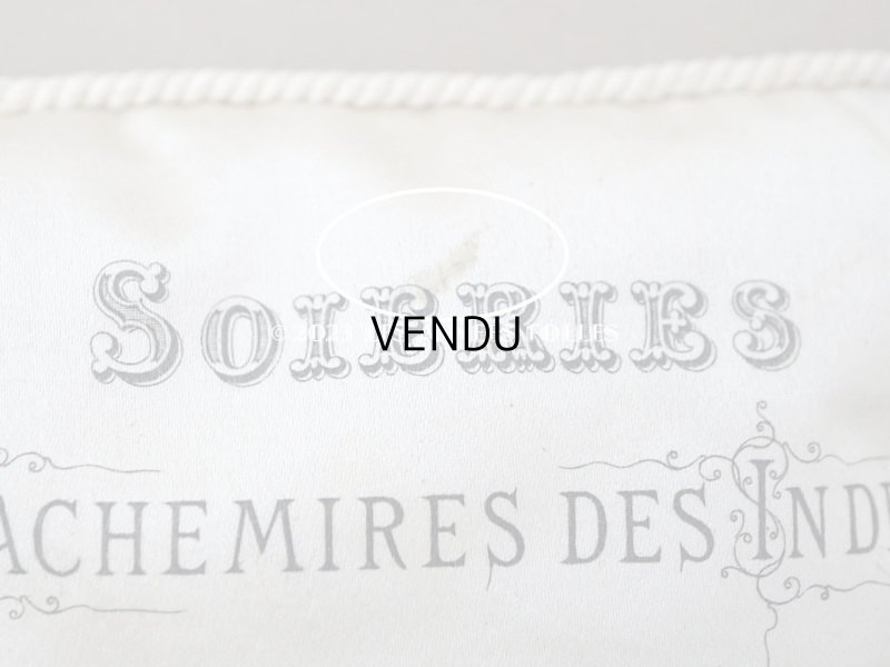 画像3: 19世紀末 アンティーク  シルク製クッション LYONのシルク専門店 SOIERIES CACHEMIRES DES INDES DENTELLES - MARIX FRERES JEUNES -