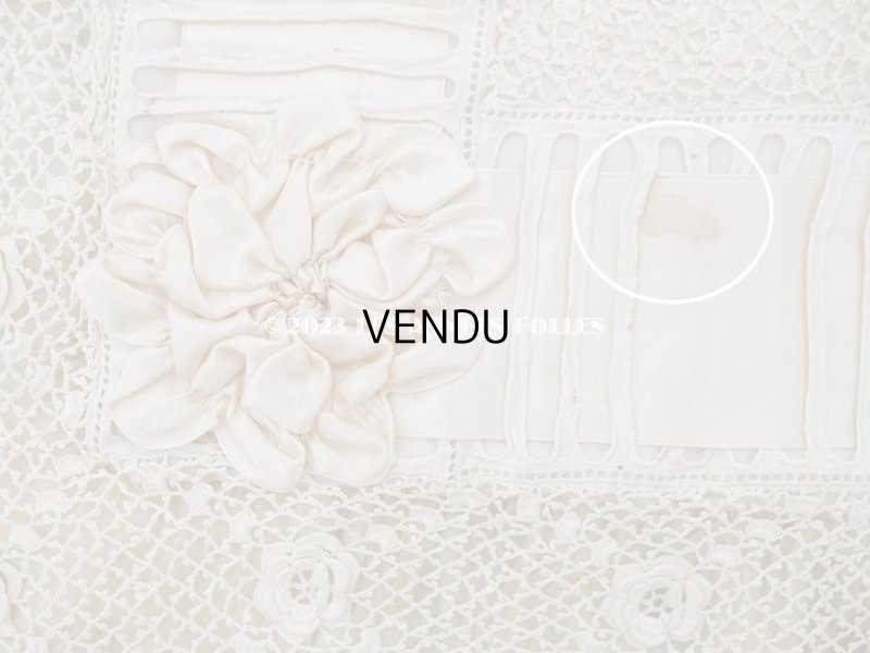 画像10: アンティーク ベビー用 ベッドカバー パウダーピンク＆エクリュ  54.5×77.5cm