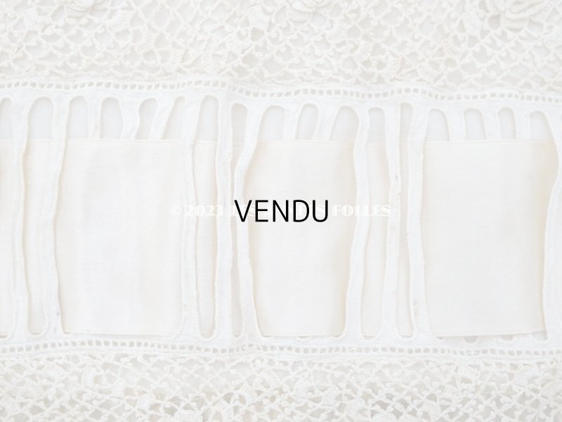 画像5: アンティーク ベビー用 ベッドカバー パウダーピンク＆エクリュ  54.5×77.5cm