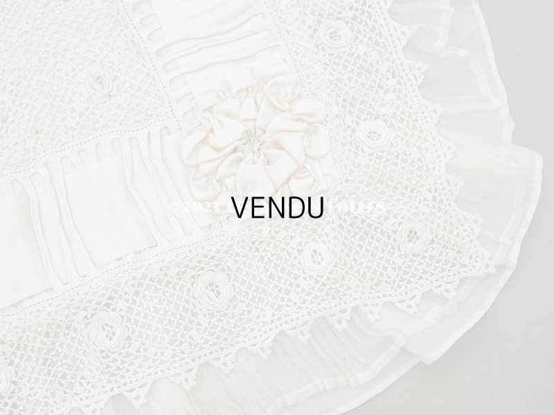 画像4: アンティーク ベビー用 ベッドカバー パウダーピンク＆エクリュ  54.5×77.5cm