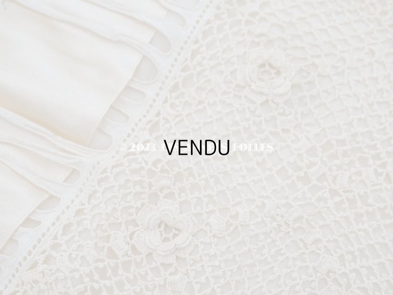 画像6: アンティーク ベビー用 ベッドカバー パウダーピンク＆エクリュ  54.5×77.5cm