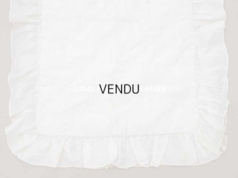 画像12: アンティーク ベビー用 ベッドカバー パウダーピンク＆エクリュ  54.5×77.5cm