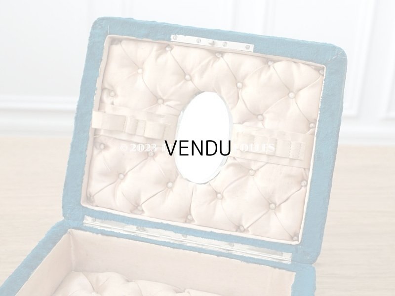 画像5: 19世紀末 アンティーク 裁縫箱　パウダーピンクのシルククッション＆ブルーグリーンのベルベット