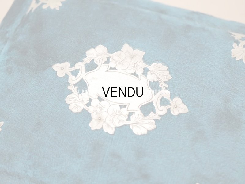 画像12: 19世紀末 アンティーク 裁縫箱　パウダーピンクのシルククッション＆ブルーグリーンのベルベット