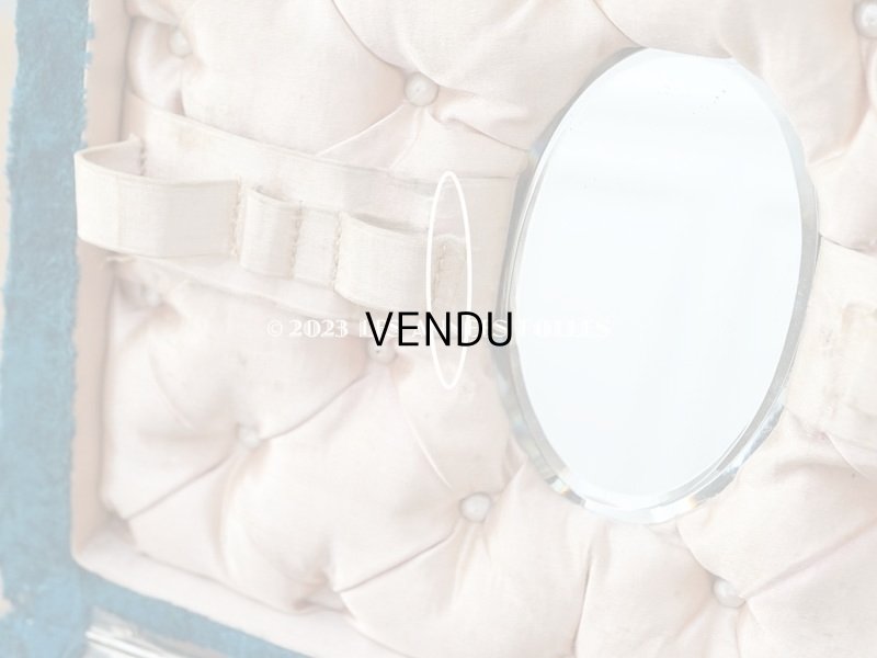 画像6: 19世紀末 アンティーク 裁縫箱　パウダーピンクのシルククッション＆ブルーグリーンのベルベット