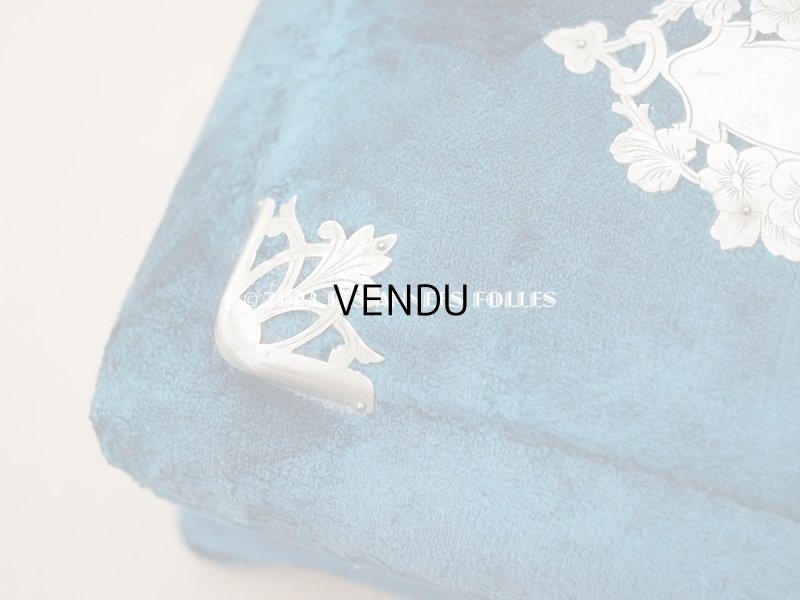 画像13: 19世紀末 アンティーク 裁縫箱　パウダーピンクのシルククッション＆ブルーグリーンのベルベット