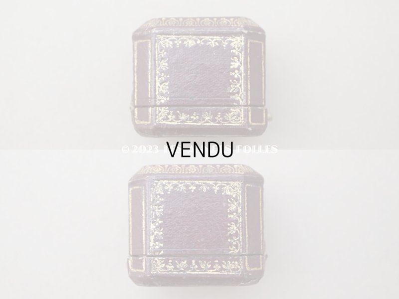画像4: アンティーク リング用 ジュエリーボックス 金彩入り ボルドー リングボックス