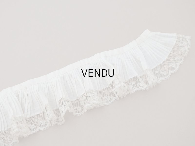 画像5: アンティーク プリーツリボン レース付き  8.2cm幅  51cm