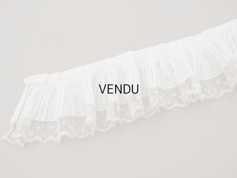 画像4: アンティーク プリーツリボン レース付き  8.2cm幅  51cm