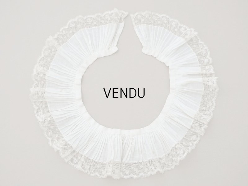 画像3: アンティーク プリーツリボン レース付き  8.2cm幅  51cm