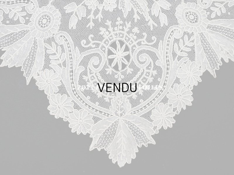 画像6: 19世紀 アンティーク ポワンドガーズ 結婚式のハンカチ【 ポワン・ド・ガーズ 】