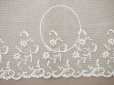 画像7: アンティーク 花の刺繍入り 幅広レース エクリュ　1.4m 幅14.4cm