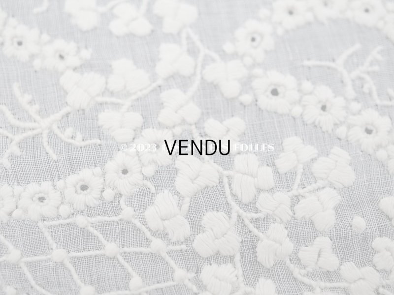 画像7: 19世紀 アンティーク  結婚式のハンカチ ホワイトワーク＆ニードルレース