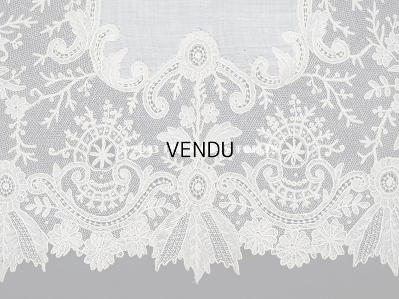 画像8: 19世紀 アンティーク ポワンドガーズ 結婚式のハンカチ【 ポワン・ド・ガーズ 】