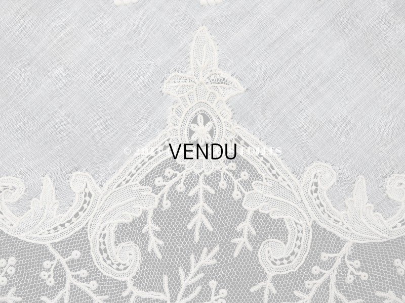 画像4: 19世紀 アンティーク ポワンドガーズ 結婚式のハンカチ【 ポワン・ド・ガーズ 】