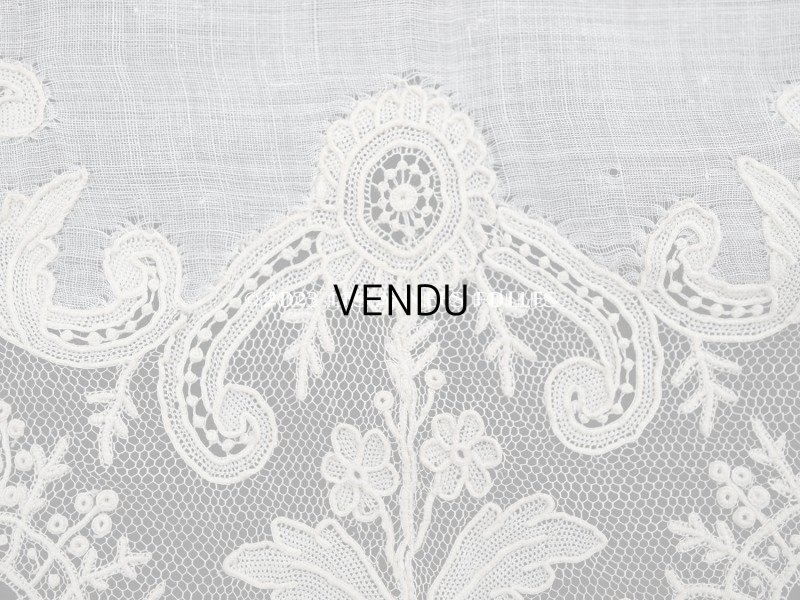 画像9: 19世紀 アンティーク ポワンドガーズ 結婚式のハンカチ【 ポワン・ド・ガーズ 】