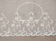 画像5: アンティーク 花の刺繍入り 幅広レース エクリュ　1.4m 幅14.4cm