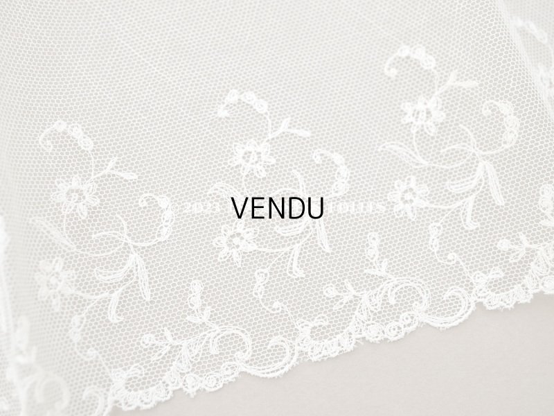 画像3: アンティーク 花の刺繍入り 幅広レース エクリュ　1.4m 幅14.4cm
