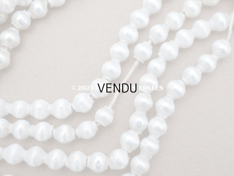 画像6: アンティーク スフレビーズ スノーホワイト　乳白色のコーティング シルバー  5mm 　吹きガラス製 ビーズ