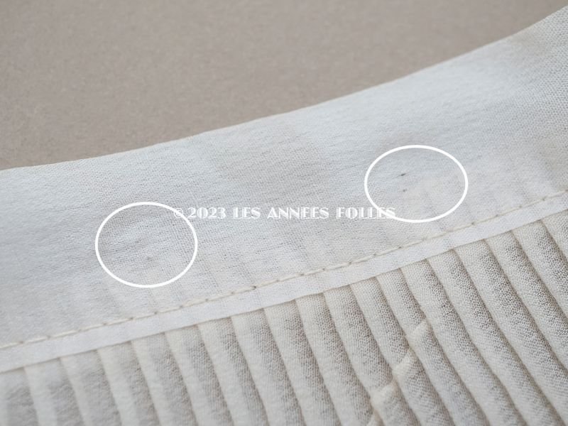 画像7: アンティーク シルク製 幅広 プリーツリボン オフホワイト&アイボリー  11cm幅