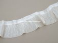 画像4: アンティーク シルク製 幅広 プリーツリボン オフホワイト&アイボリー  11cm幅  