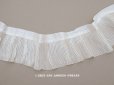 画像1: アンティーク シルク製 幅広 プリーツリボン オフホワイト&アイボリー  11cm幅   (1)