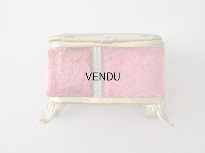 画像4: 19世紀末 アンティーク 小さなジュエリーボックス ボルドーのベルベット＆シルククッション 