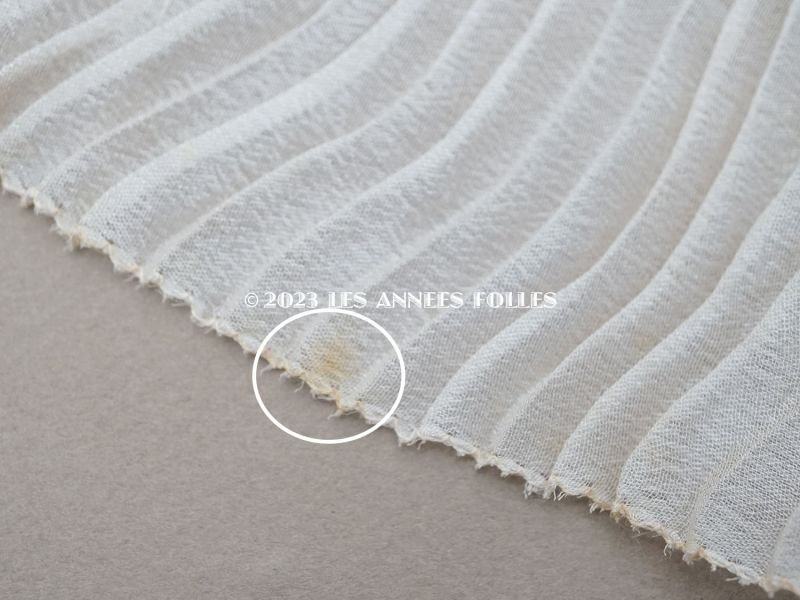 画像8: アンティーク シルク製 幅広 プリーツリボン オフホワイト&アイボリー  11cm幅