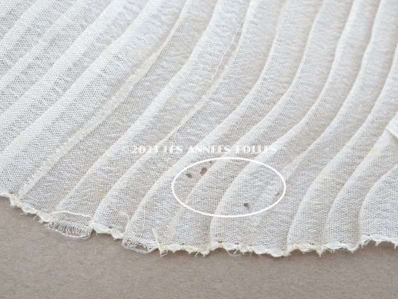 画像6: アンティーク シルク製 幅広 プリーツリボン オフホワイト&アイボリー  11cm幅