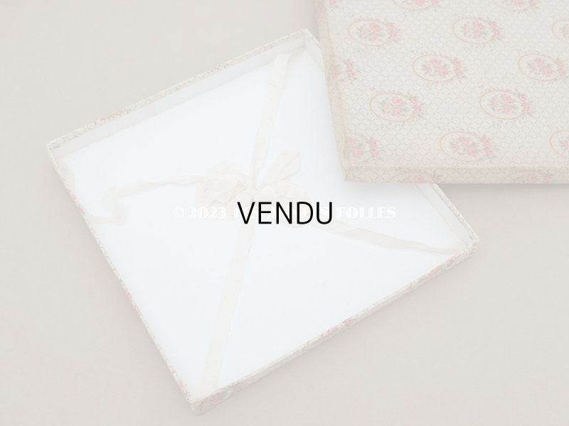 画像6: アンティーク ピンクの薔薇のメダイヨンのハンキーケース リボン付 カルトナージュボックス