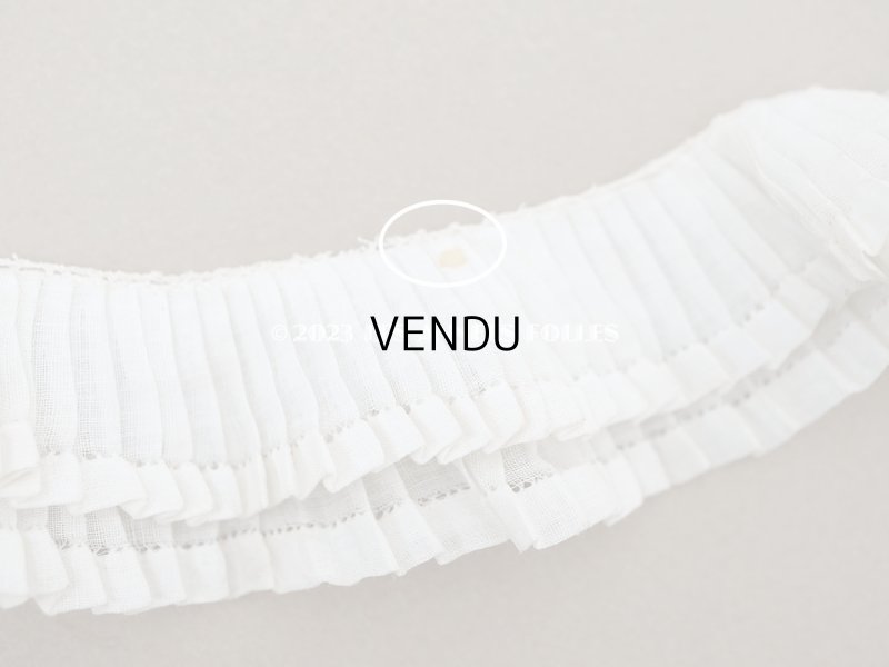 画像5: アンティーク プリーツリボン 2段　レース付き  3.3cm幅  80cm