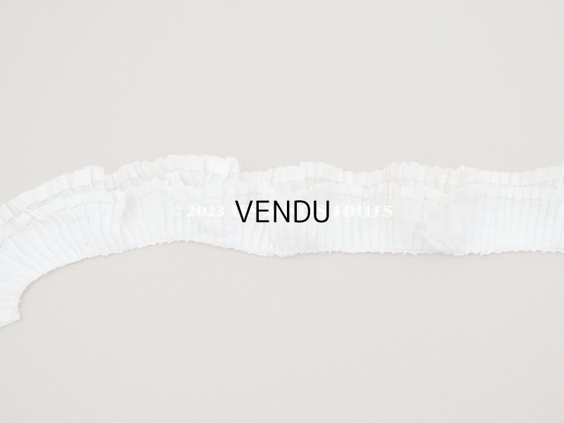 画像8: アンティーク プリーツリボン 2段　レース付き  3.3cm幅  80cm