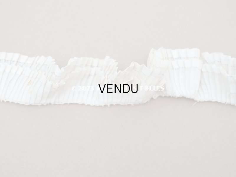 画像9: アンティーク プリーツリボン 2段　レース付き  3.3cm幅  80cm